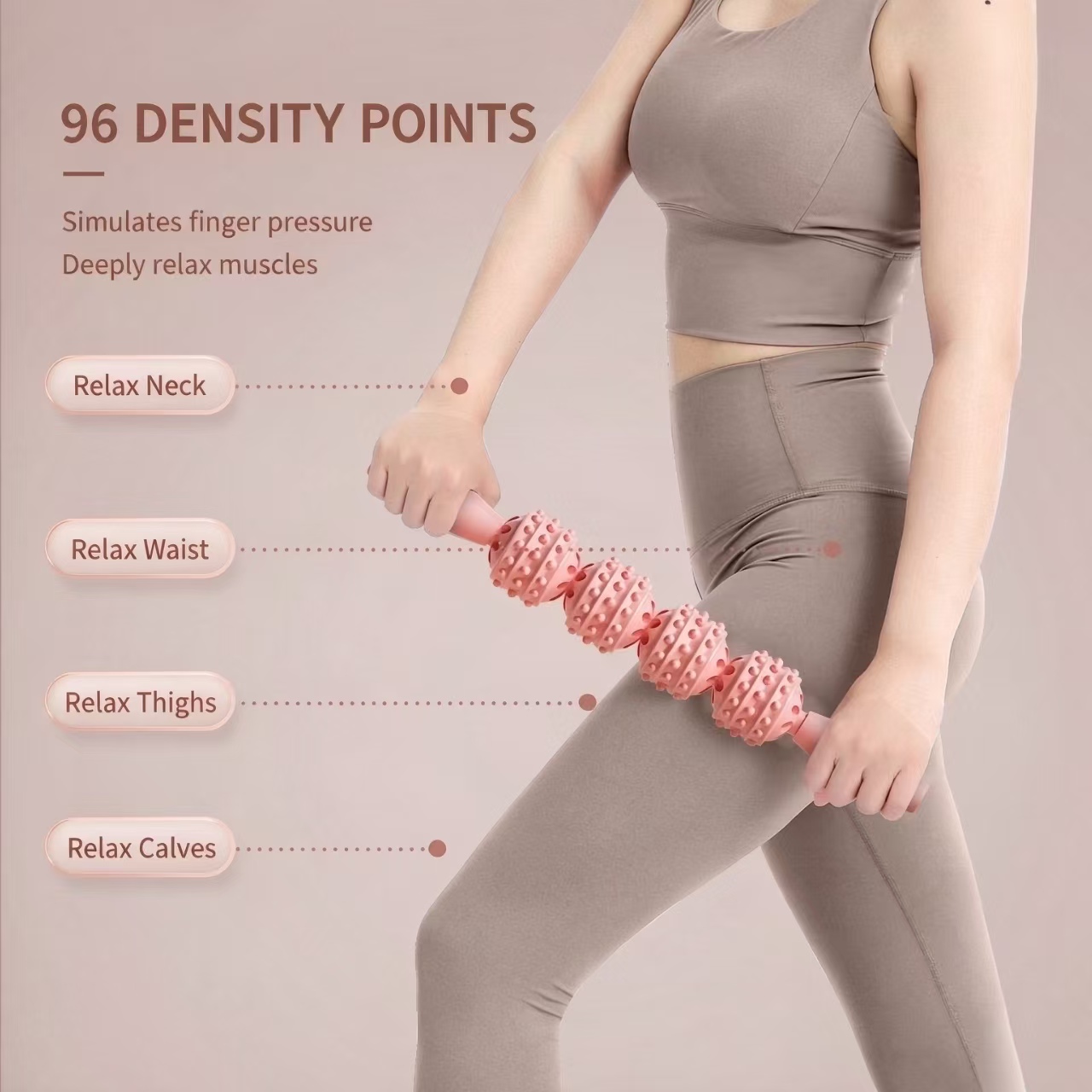 Pilates Yoga Ball - Yoga Massage Stick Wolf Tooth Muscle