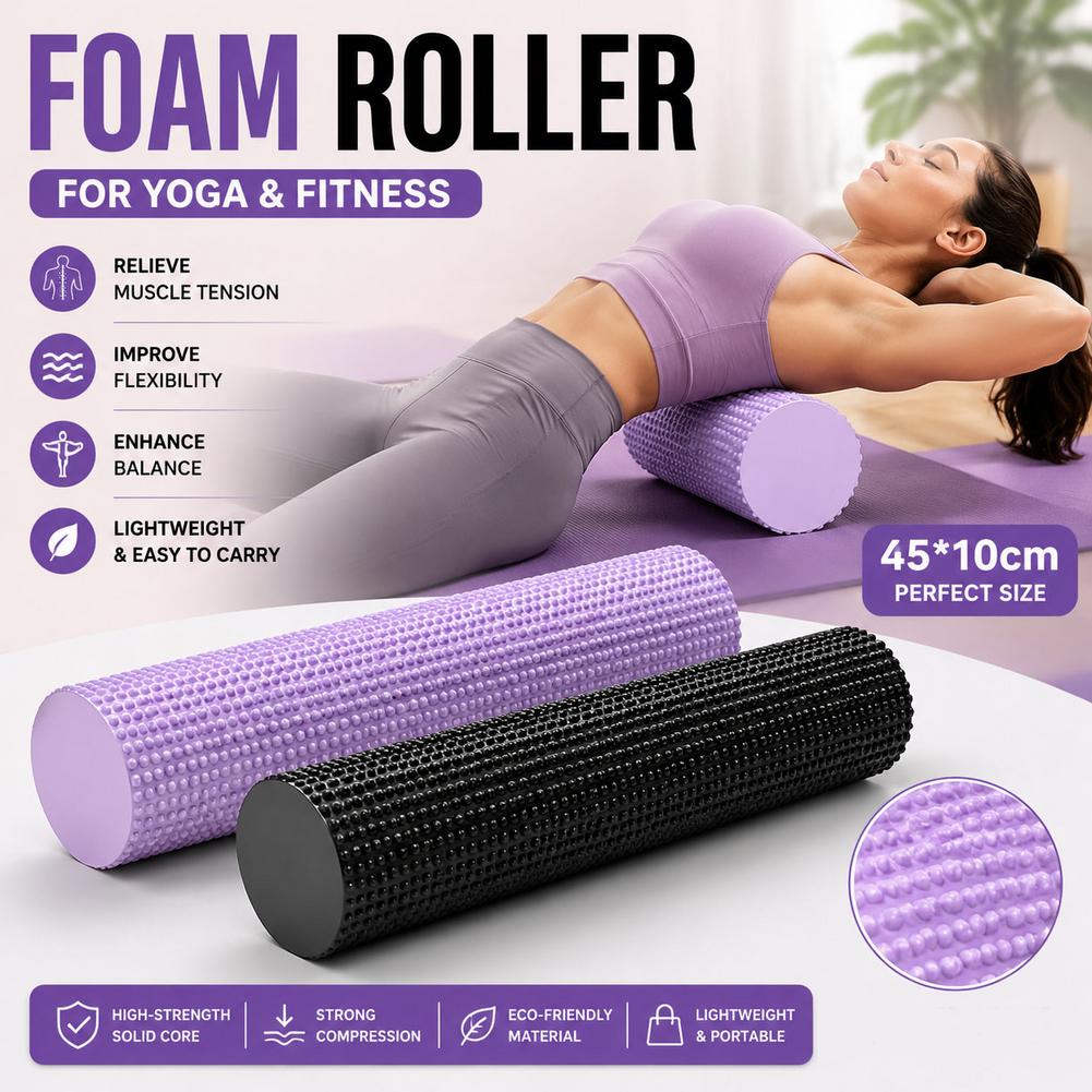 Pilates Yoga Ball - EVA Foam Roller Body Exercises Roller