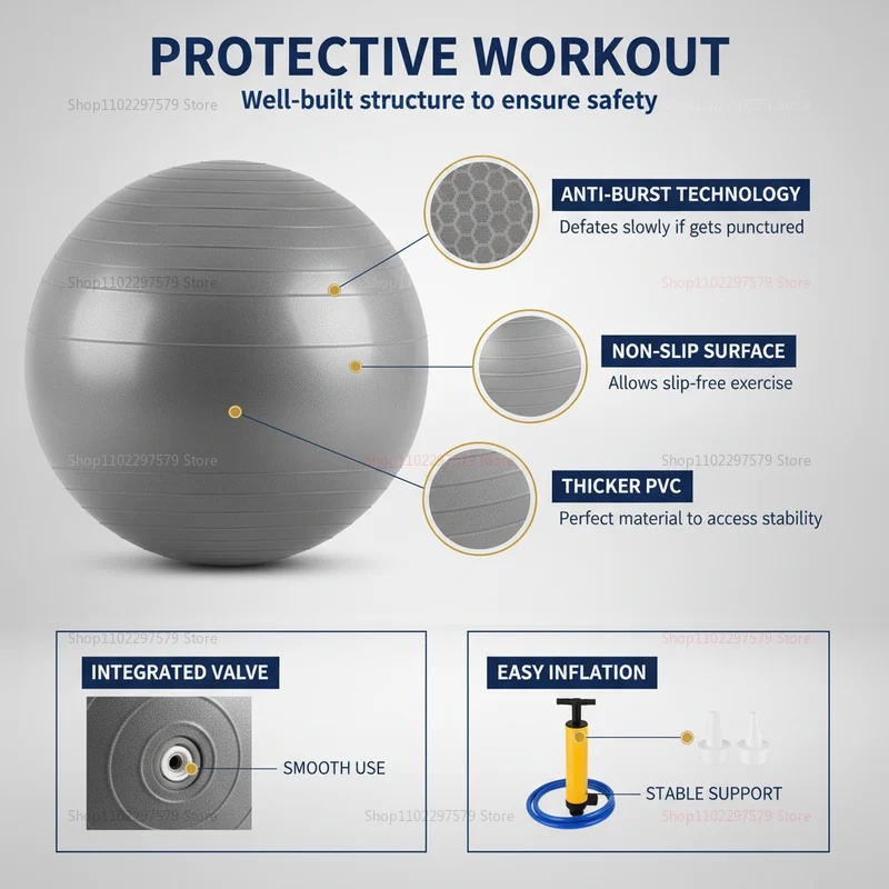Anti-Burst Yoga Ball with Pump - Pilates Ball Mini ulasan dan harga