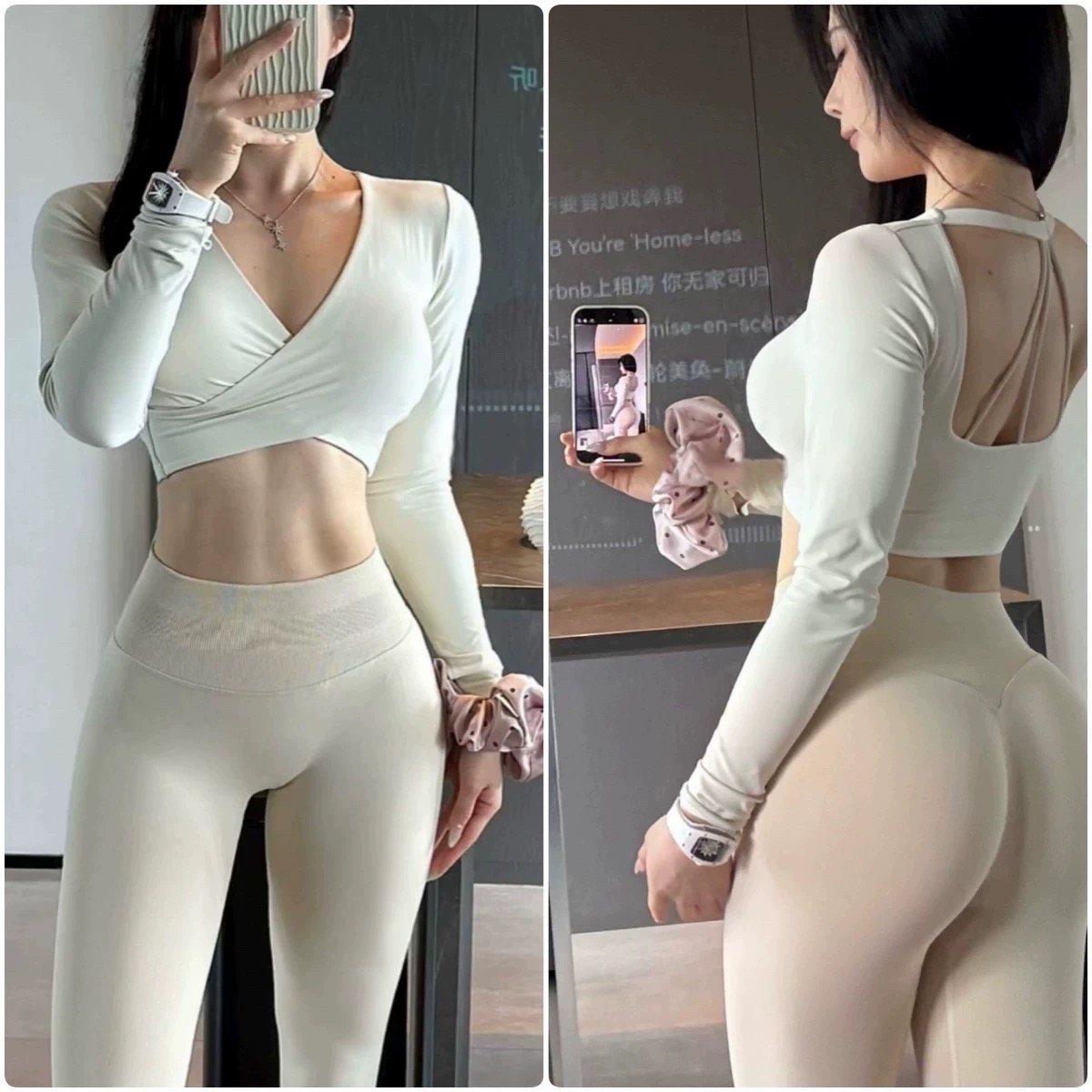 Long-sleeved Yoga Sports Fitne - Pilates Yoga Wrap Top ulasan dan harga