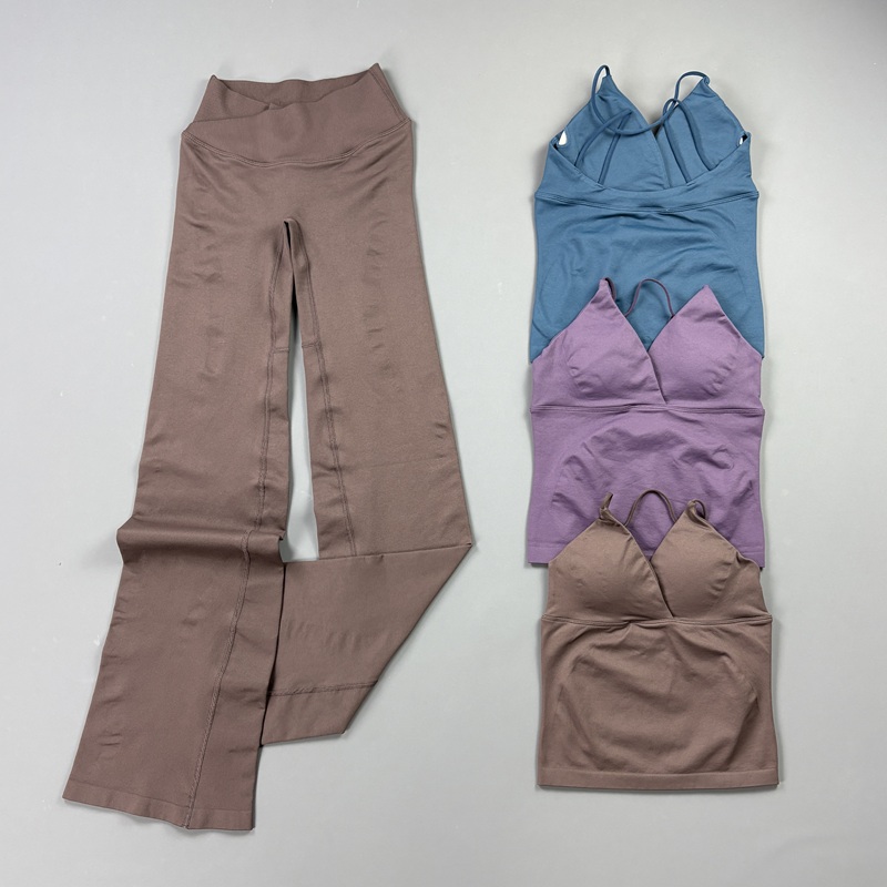 2Pcs Women Seamless Yoga Worko - Pilates Yoga Wrap Top ulasan dan harga
